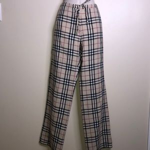 Burberry London Nova Check Linen Drawstring Pants
